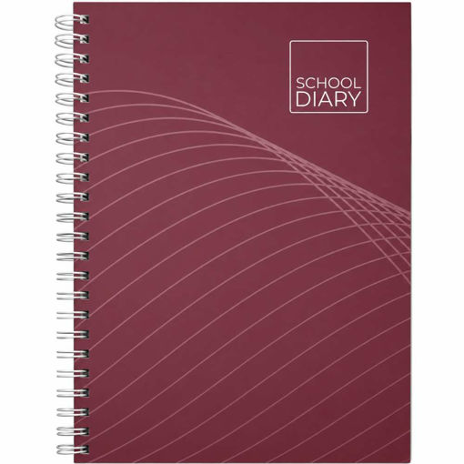 Picture of SCHOLASTIC DIARY SPIRAL WAVE MAROON